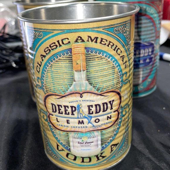 DEEP Eddy Vodka & Lemon Infused Vodka Tin Can Cups Set of 4 Collectible - Picture 6 of 11
